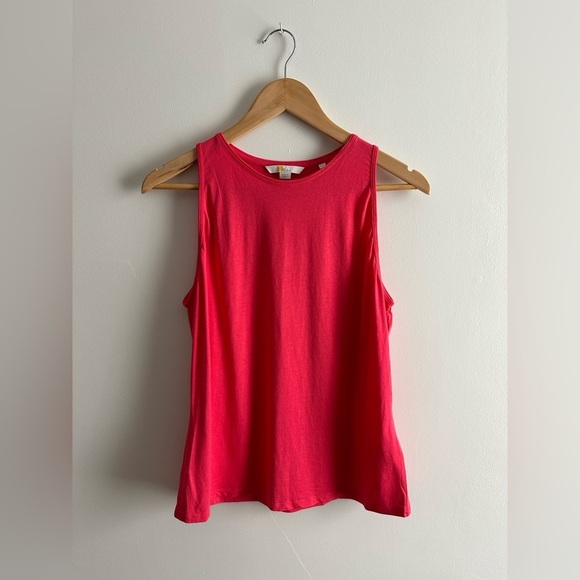 Boden High Neck Crew Tank Top Size 10 Pink Cotton Blend - Picture 2 of 9